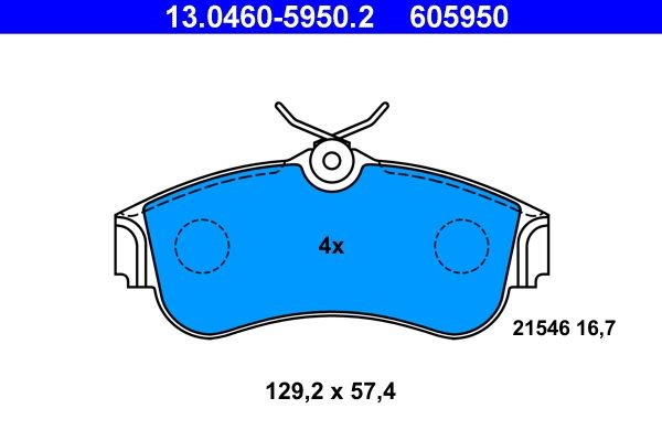 Scheibenbremse für Bremsanlage Vorderachse ATE 13.0460-5955.2 Bremsbelagsatz